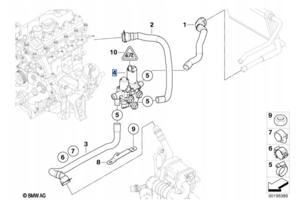 Heater solenoid valve BMW 64126951814 E90 E91 E92 E93 Packaging status original