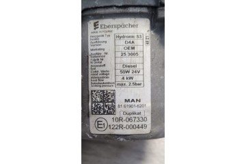 WATER PARKING HEATER EBERSPACHER MAN TG3 TGX TGS 2021 Catalog number of the part 81619016201