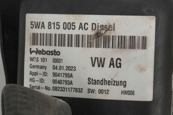 Calefactor estacionario Webasto VW Skoda Seat Audi 5WA815005AC 9040793