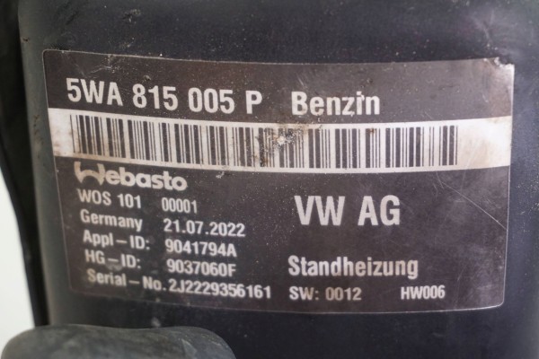Calefactor estacionario Webasto para VW Golf VIII 5WA815005P