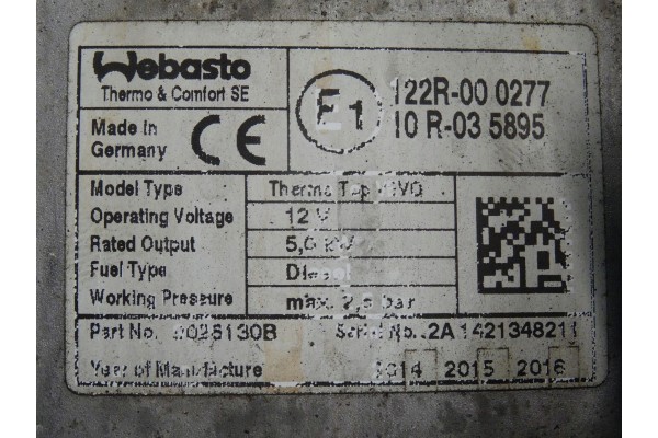 SHARAN ALHAMBRA 7N HEATER WEBASTO HEATER 7N0815065T 5N0819194 Catalog number of the original 7N0815065T 5N0201418E 122R 000277 5