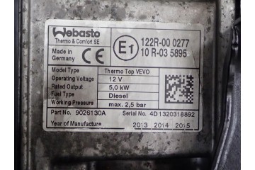 WEBASTO PARKING HEATER 7N0815065T SHARAN 7N ALHAMBRA II 7N 2 0TDI 14R Catalog number of the original WERSJA EUROPEJSKA EUROPA EU