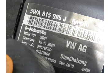 Parking heater Webasto Volkswagen Golf VIII PETROL 5WA815005J Catalog number of substitutes 9037060E