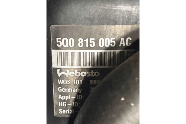 Parking heater Webasto Audi A3 S3 8V 2017 Car type passenger cars