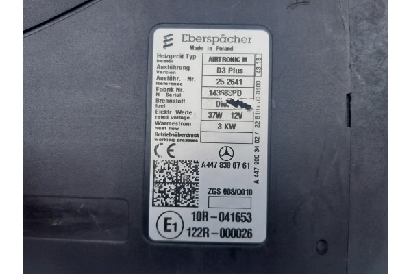 Webasto Eberspacher Airtronic D3 Plus Mercedes Vito Viano V Class W447 Catalog number of the part A447 830 07 61