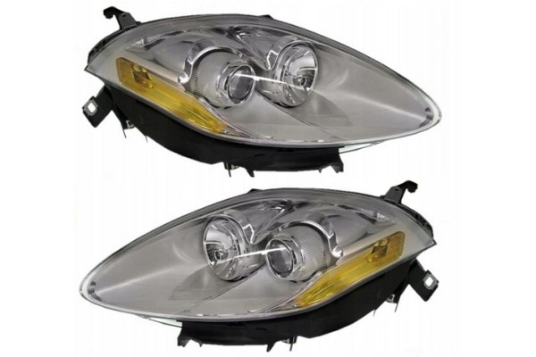 Headlight set for FIAT Bravo 2007 2016 TYC Catalog number of the part 303109 E 303110 E