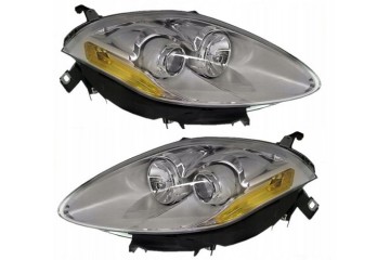 Headlight set for FIAT Bravo 2007 2016 TYC Catalog number of the part 303109 E 303110 E
