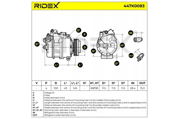 Ridex 447K0083 Compressor, air conditioning