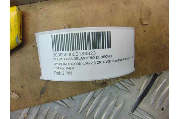 2 PIN ELEVALUNAS DELANTERO DERECHO HYUNDAI TUCSON (JM)