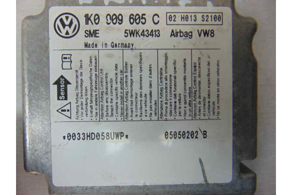 1K0909605C CENTRALITA AIRBAG VOLKSWAGEN GOLF V (1K1)(10.2003)