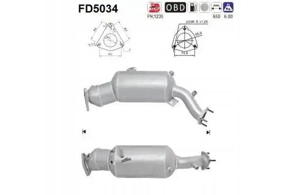 PARTICULATE FILTER FAP DPF FD5034 AS AUDI