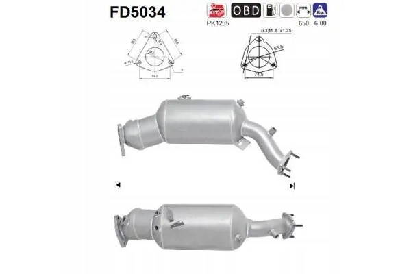 PARTICULATE FILTER FAP DPF FD5034 AS AUDI Packaging status original