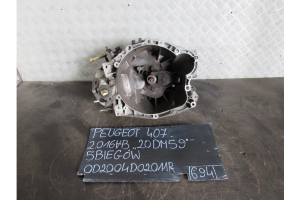 GEARBOX PEUGEOT 407 04 11R 2 0B 10V 20DM59