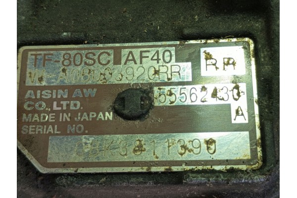 OPEL INSIGNIA 2 0 CDTI 160HP A20DTH automatic transmission 55562430A Transmission type automatic
