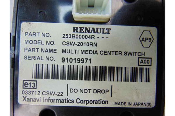 253B00004R MANDO MULTIFUNCION RENAULT SCENIC III (JZ) Emotion 2009 253B00004R 184892 RENAULT - 1