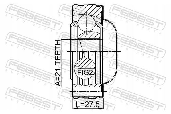 DRIVE SHAFT JOINT 0711 JB420SHA FEBEST Part manufacturer Febest