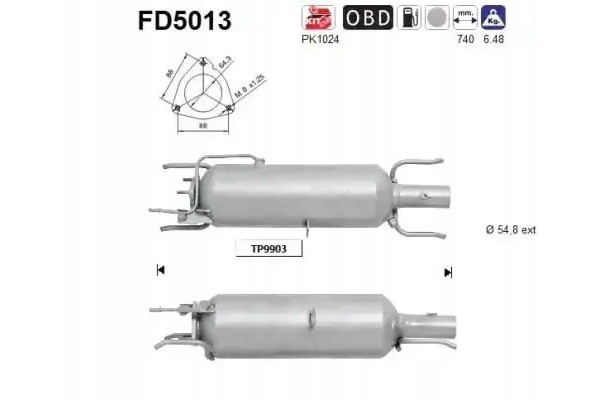 PARTICULATE FILTER FAP DPF FD5013 AS FIAT OPEL