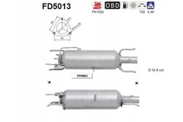 PARTICULATE FILTER FAP DPF FD5013 AS FIAT OPEL Packaging status original