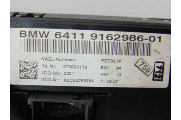 9162986 MANDO CALEFACCION / AIRE ACONDICIONADO BMW SERIE 1 BERLINA (E81/E87)