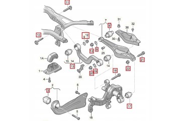WAHACZE TYL LACZNIKI SRUBY ZESTAW VW PASSAT B6 Numer katalogowy czesci 1K0505323N