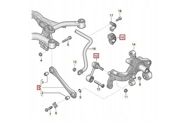 WAHACZE TYL LACZNIKI SRUBY ZESTAW VW PASSAT B6 Producent czesci Lemforder