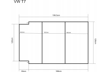 Mattress Tourist Bed auto bus VW MULTIVAN T7 Foam Hard 199 5x126x6 Part manufacturer Golden Group