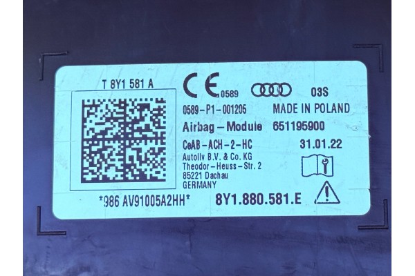 AUDI A3 S3 RS3 8Y 2020 2026 AIRBAG CUSHION SEAT LEFT FRONT 8Y1880581E Part manufacturer Audi OE