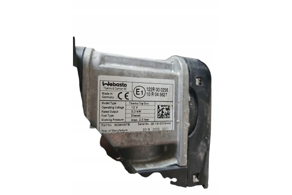 VOLVO V60 II STATION WAGON 2 0D WEBASTO PARKING HEATER 9036497B 31694778 Catalog number of the part VOLVO V60 KOMBI 2 0D WEBASTO
