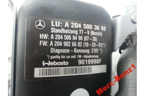 MERCEDES GLK 204 NEW WEBASTO PARKING HEATER Catalog number of the part MGA61576