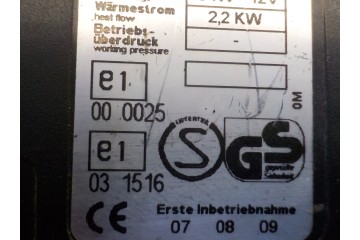 PEUGEOT EXPERT 252069 PARKING HEATER Catalog number of the original 9636079380
