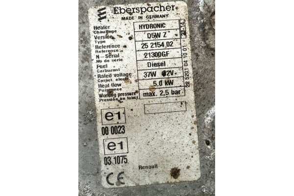 RENAULT HIT II VIVARO A WEBASTO 8200500397 93857366 Part manufacturer Renault OE