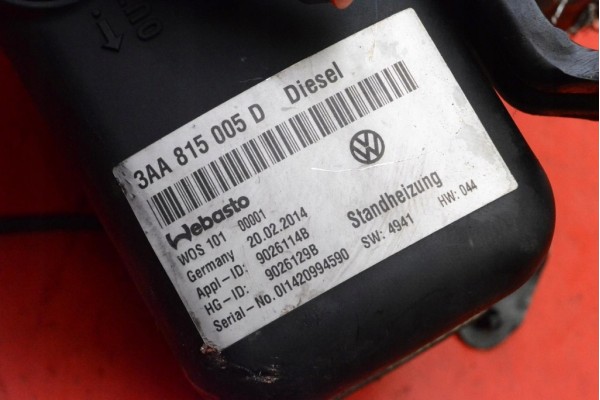 Calefactor estacionario Webasto 3AA815005D VW Passat B7 2.0 TDI 177 HP
