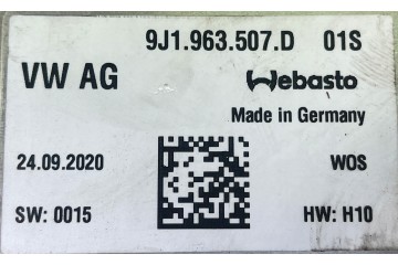 HEATING MODULE WEBASTO PORSCHE TAYCAN 9J1963507D ORIGINAL Catalog number of the part 9J1963507D OEM