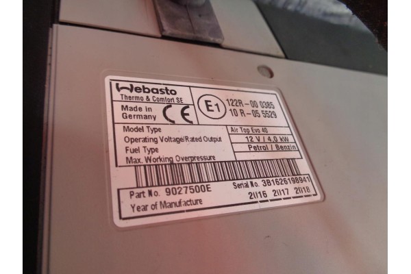 Calefactor Completo Webasto Air Top Evo 40 12V 4.0 kW para Gasolina