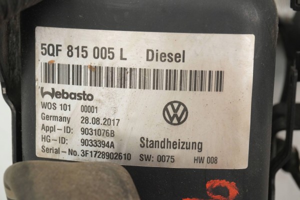 Calefactor estacionario WEBASTO para VW Tiguan 5QF815005L 9033394A