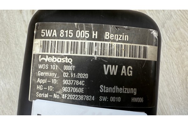 WEBASTO PARKING HEATER VW GOLF 8 VIII TIGUAN SEAT AUDI K74 86L Car type passenger cars