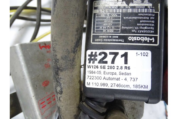 Calefacción estacionaria Webasto completa para Mercedes S Clase W126 