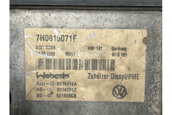 VOLKSWAGEN T5 WEBASTO THERMO TOP C OGRZEWANIE POSTOJOWE 2 5 TDI 7H0815071F Typ samochodu Samochody dostawcze Samochody osobowe