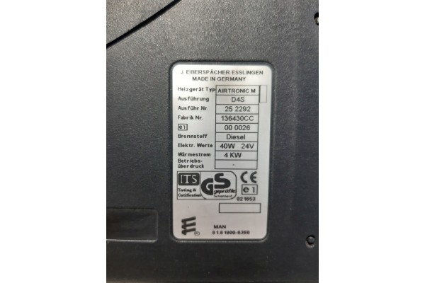 WEBASTO PARKING HEATER AIRTRONIC M D4S 40W 24V 4KW EBERSPACHER Catalog number of the part airtronic m d4s