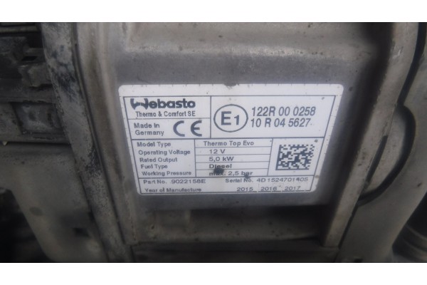 WEBASTO PEUGEOT CITROEN Catalog number of the part 9022158