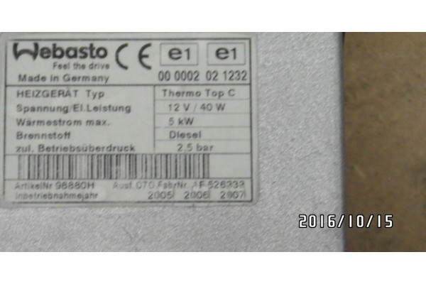 Kit Calefactor Webasto 5KW 40W Diesel/Gasolina con Temporizador y Mand
