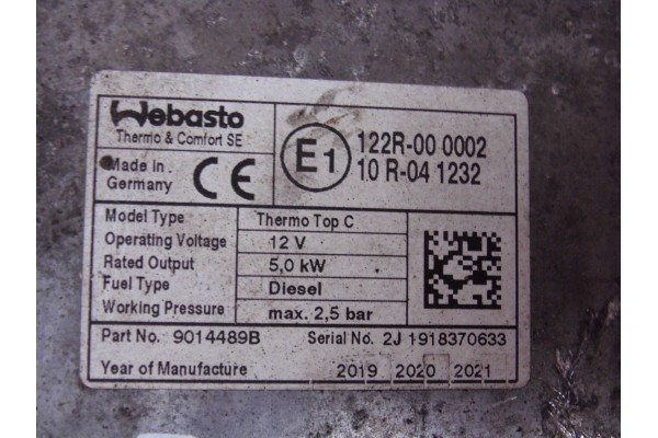 Calefactor estacionario WEBASTO 122R-00 para Iveco Daily
