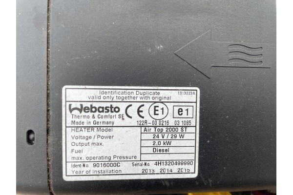 WEBASTO AIR TOP 2000 ST DAF LF EURO6 2015 Producent czesci DAF OE
