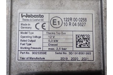 WEBASTO OGRZEWANIE POSTOJOWE A2055003600 MERCEDES C KLASA W205 2 0 CDI 19R Numer katalogowy oryginalu 2 0 CDI 654920 654 920 MER
