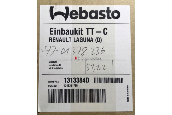 RENAULT LAGUNA GRANDTOUR GT COUPE DODATKOWE OGRZEWANIE WEBASTO 7701378236 Numer katalogowy czesci M0XVRDIU