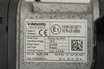 Calefactor estacionario WEBASTO para VW Passat B7 CC 3AA815005D 902612
