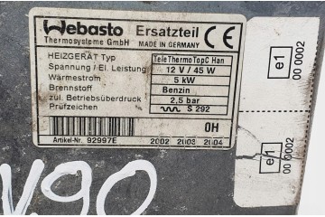 Calefactor Webasto para Volvo V90 3.0 R6 Gasolina