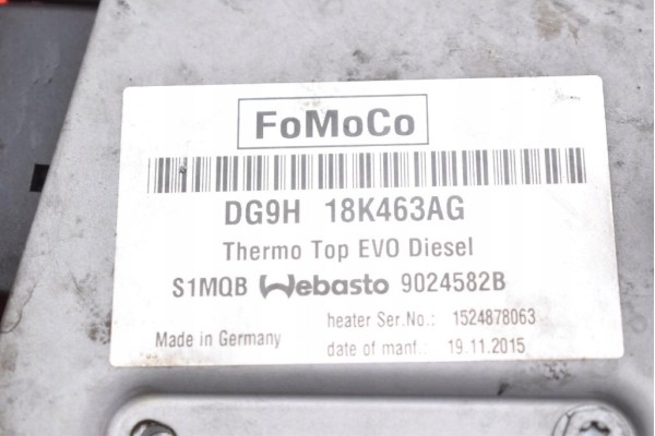 Calefactor estacionario Webasto DG9H-18K463-AG para Ford S-MAX MK2 2.0