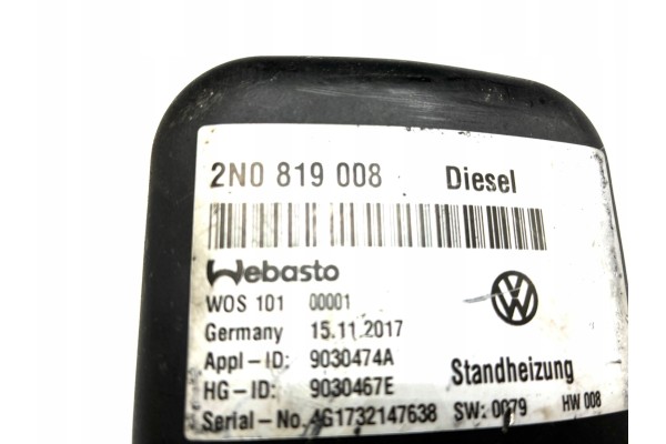 VW CRAFTER II MAN TGE HEATING WEBASTO HEATER 2N0819008 Quality of parts according to GVO Q original with factory logo OEM OES