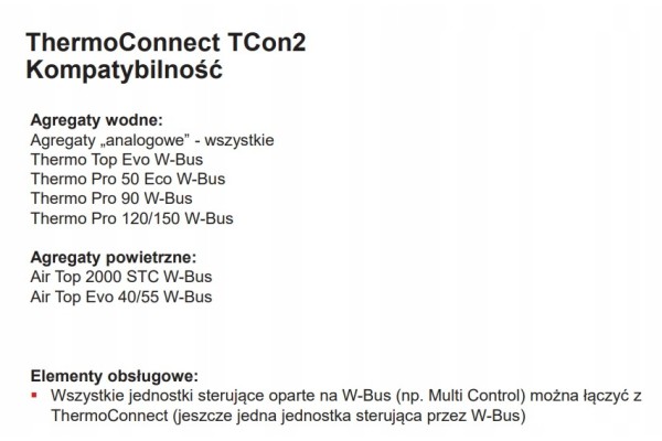 ThermoConnect Tcon2 Control Webasto Tcon2 control GSM with GPS E Sim Catalog number of the part 9040223C